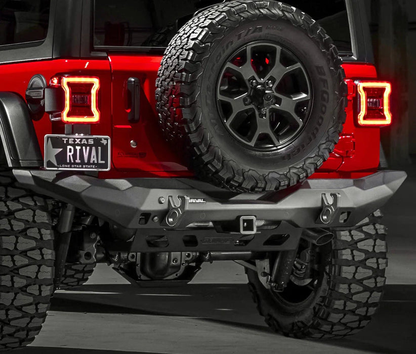 Paraurti posteriore RIVAL senza luci LED - 2018 Jeep Wrangler JL-Presente 2D.2723.2-NL RIVAL