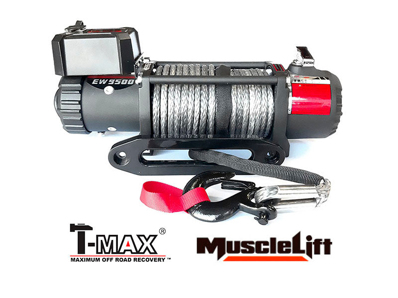 Verricello T-MAX Muscle Fit MW9500 | 4305 Kg | 12V | Cavo Sintetico/Plasma 312.MW9500-P T-MAX