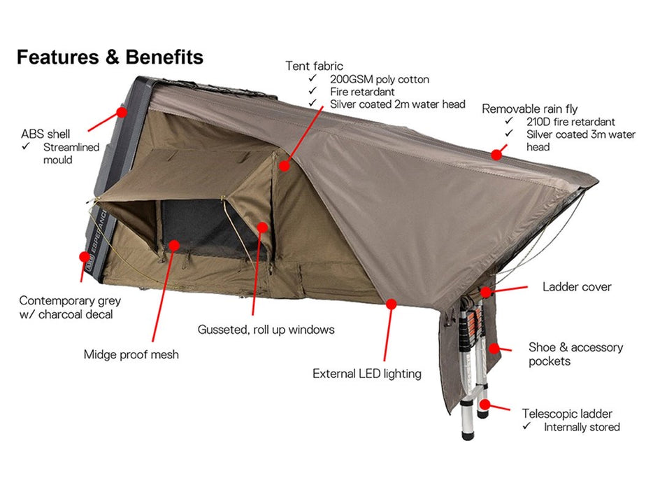 Tende da tetto Esperance ARB - Scafo rigido in ABS con scala telescopica 802200 ARB