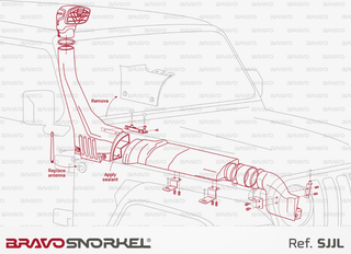 Snorkel Bravo 4x4 - Jeep Wrangler JL Bravo Snorkel SJJL Xperts4x4