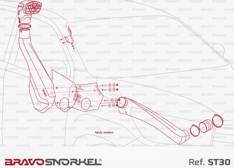 Snorkel Bravo 4x4 - Toyota Hilux Revo 2015+ - Snorkel Bravo - Xperts 4x4