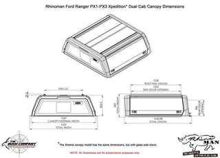 Hardtop  Double Cab Ford Ranger 2012-2022 | RHINOMAN XPEDITION Rhinoman RDCXP Xperts4x4