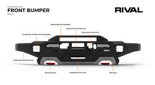 Paraurti anteriore Rival 4x4 Ford Raptor 2023+ | Alluminio Nero RIVAL 4X4 Xperts4x4