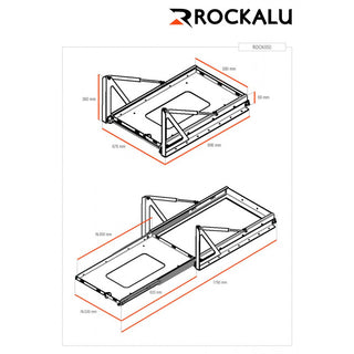 ROCKALU Vassoio inclinabile/scorrevole per frigorifero (850x530 mm) ROCK850 Rockalu