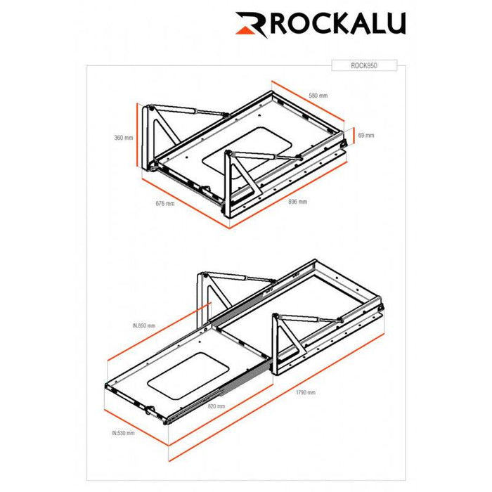 ROCKALU  Rockalu Vassoio inclinabile/scorrevole per frigorifero (850x530mm) - - Xperts 4x4