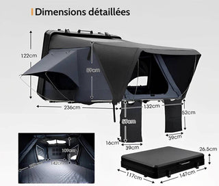 Tende da tetto Alluminio - Adatto a 3/4 persone - Xperts 4x4 - Xperts 4x4