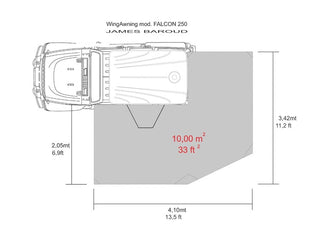 Tendalino 270° Falcon James Baroud - 250cm - Freestanding su Xperts4x4 4x4 Off-Road Accessories