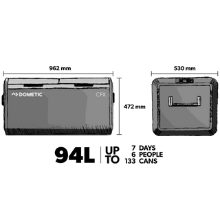 Frigorifero portatile DOMETIC CFX3 95DZ - 93L | 12/24V e 230V su Xperts4x4 4x4 Off-Road Accessori