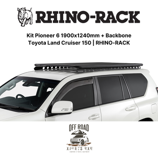 Kit portapacchi 1900x1240mm con dorsale | Toyota Land Cruiser 150 | RHINO-RACK su Xperts4x4 4x4 Accessori Off-Road