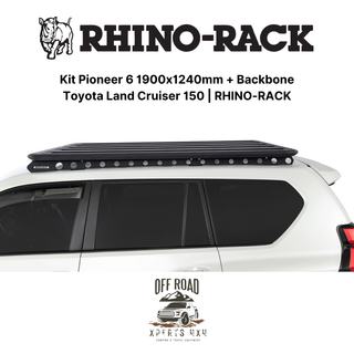 Kit portapacchi 1900x1240mm con dorsale | Toyota Land Cruiser 150 | RHINO-RACK su Xperts4x4 4x4 Accessori Off-Road