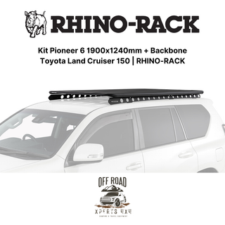 Kit portapacchi 1900x1240mm con dorsale | Toyota Land Cruiser 150 | RHINO-RACK su Xperts4x4 4x4 Accessori Off-Road