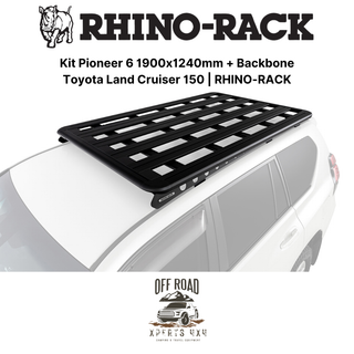 Kit portapacchi 1900x1240mm con dorsale | Toyota Land Cruiser 150 | RHINO-RACK su Xperts4x4 4x4 Accessori Off-Road