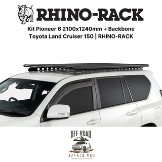 Kit portapacchi 2100x1240mm con dorsale | Toyota Land Cruiser 150 | RHINO-RACK su Xperts4x4 4x4 Accessori Fuoristrada