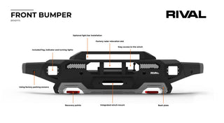 Paraurti anteriore Rival 4x4 Ford Raptor 2023+ | Alluminio Nero su Xperts4x4 4x4 Off-Road Accessories