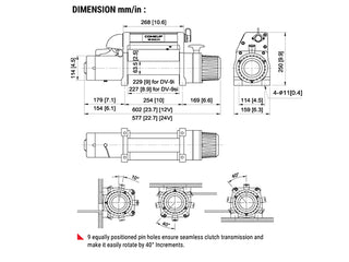 Verricello COMEUP DV 9I 12V - 4082 KG | Cavo in acciaio su Xperts4x4 4x4 Off-Road Accessories